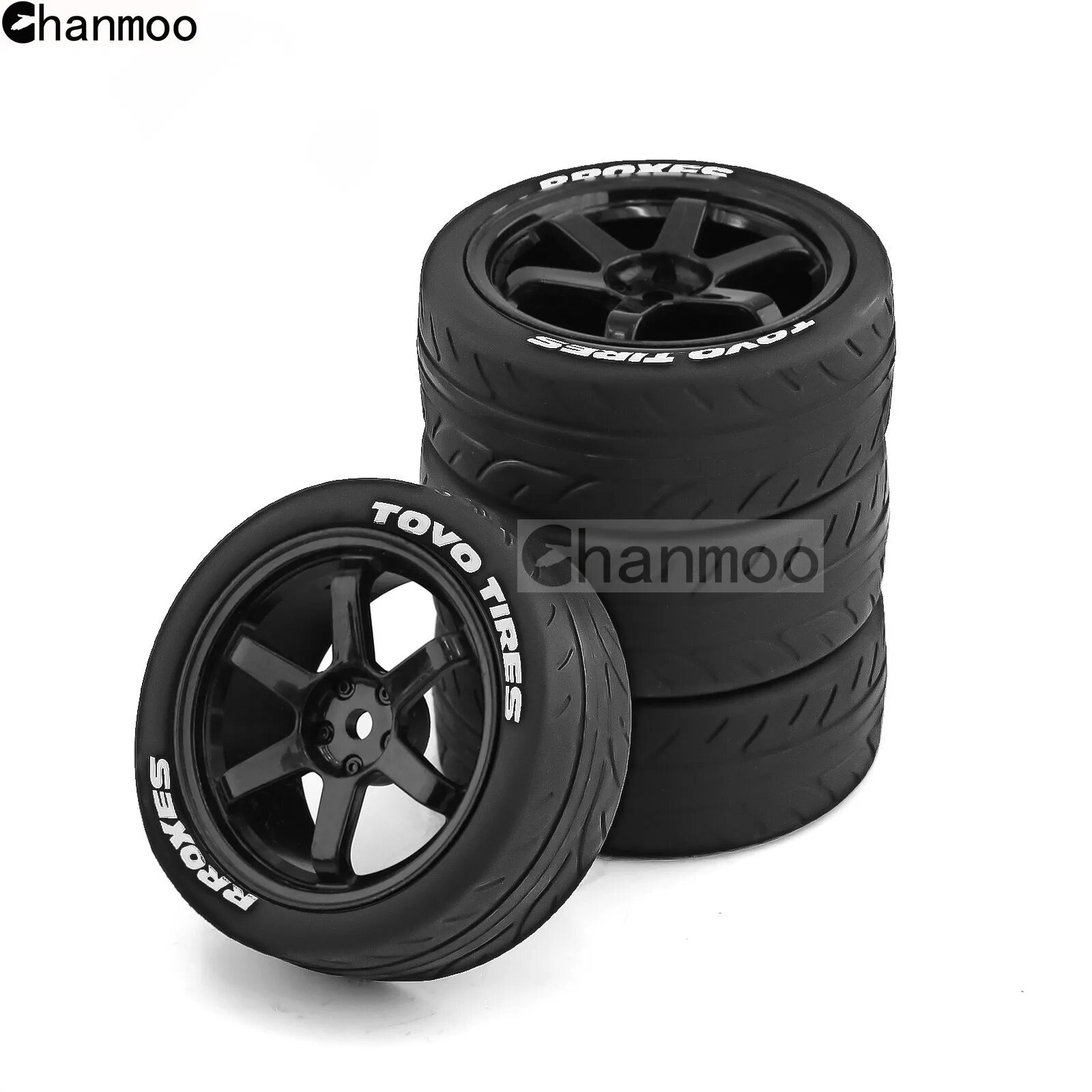Резиновые шины Chanmoo для ралли HPI KYOSHO Tamiya XV02 XV01 TA06 TT01 TT02 PTG2, Черный
