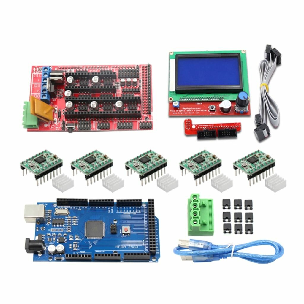 Комплект 3D-принтера Mega2560R3 + контроллер Ramps 1,4 A4988, шаговый драйвер, набор сделай сам , для энтузиастов печати