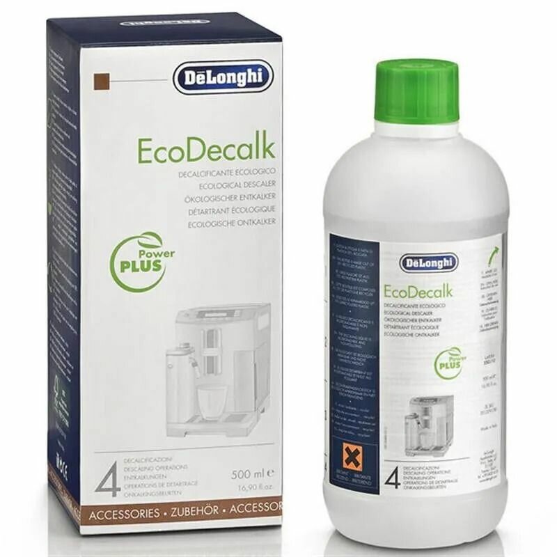 Средство для очистки от накипи (антинакипин) EcoDecalk 500мл для кофемашин DeLonghi DLSC500