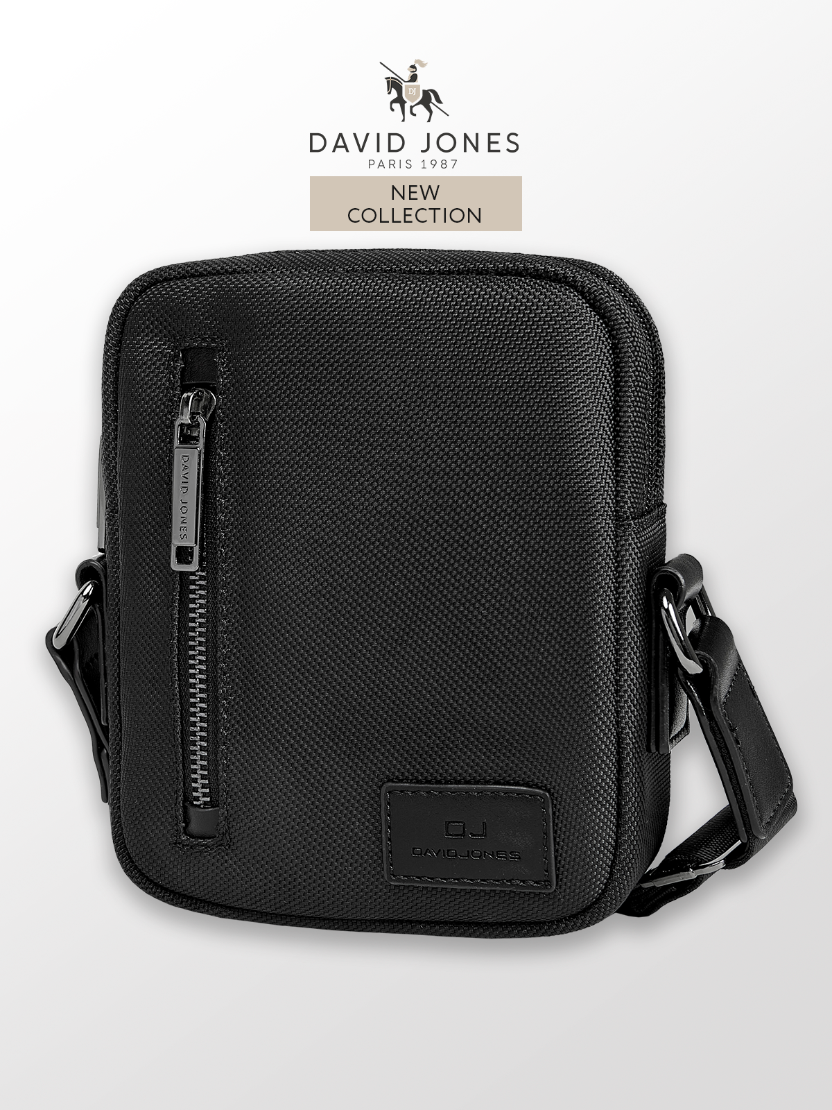 Сумка кросс-боди DAVID JONES, фактура гладкая, черный — фото 1