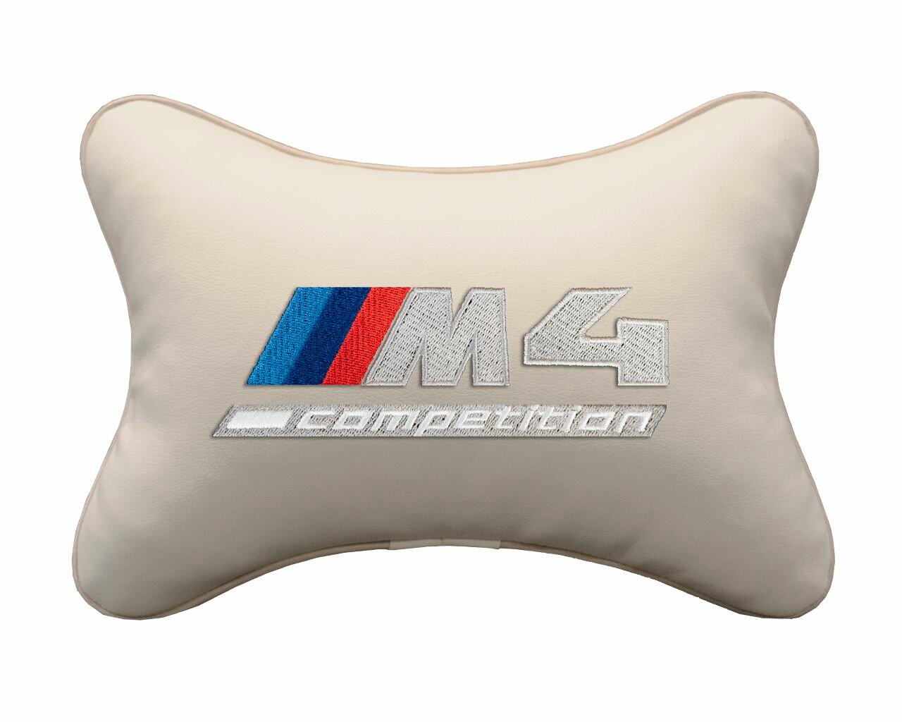 Подушка на подголовник автомобильная коричневая экокожа BMW M4 COMPETITION