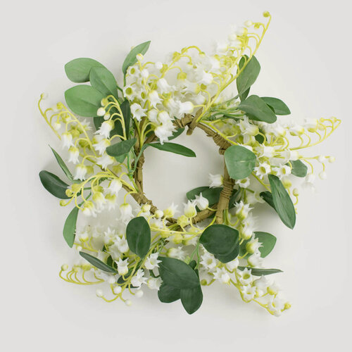 Изображение товара Венок декоративный, 9/26 см, пластик, Белые ландыши, May-lily