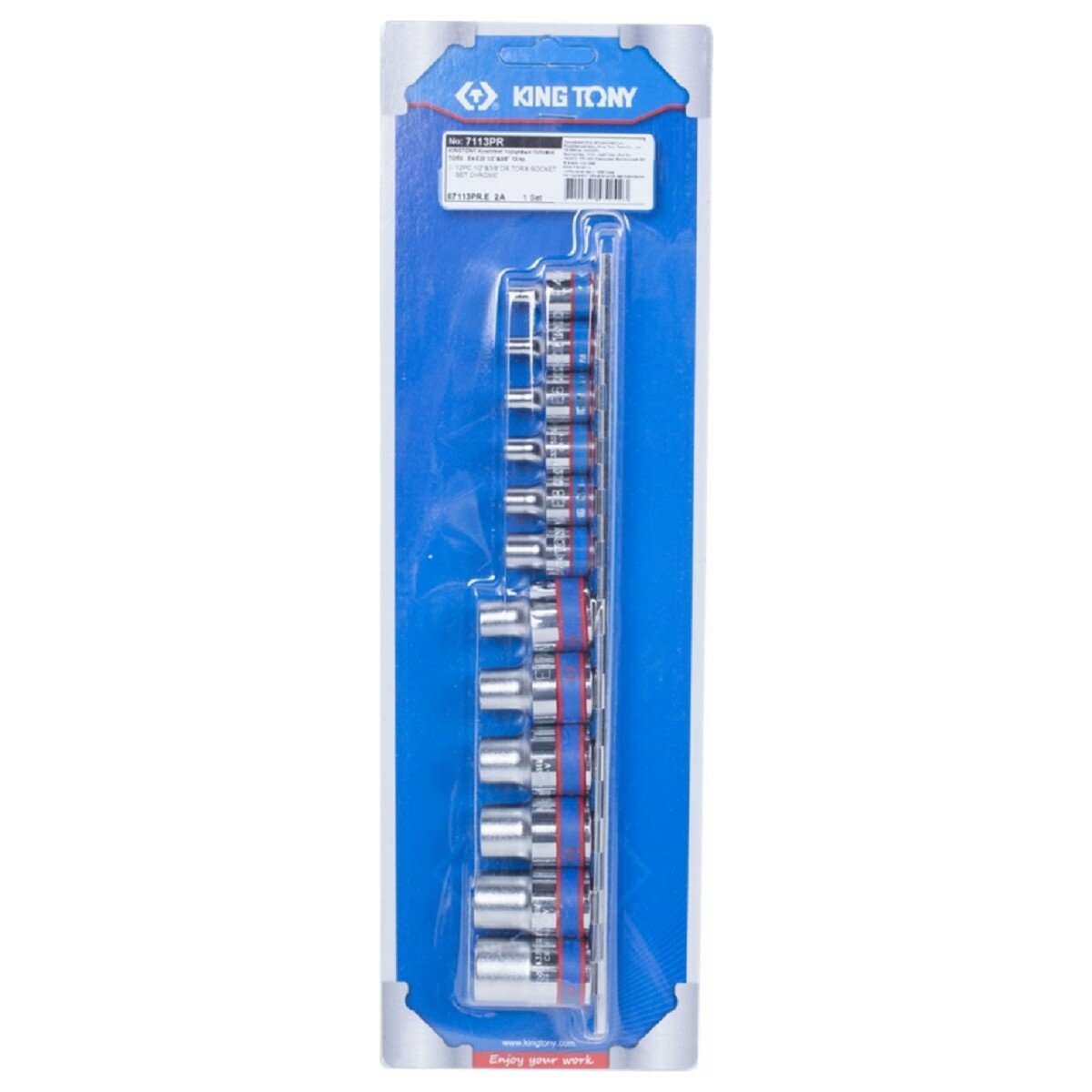 Набор головок 1/2" KING TONY 7113PR 1/2" и 3/8", 12 предметов, Е-Стандарт
