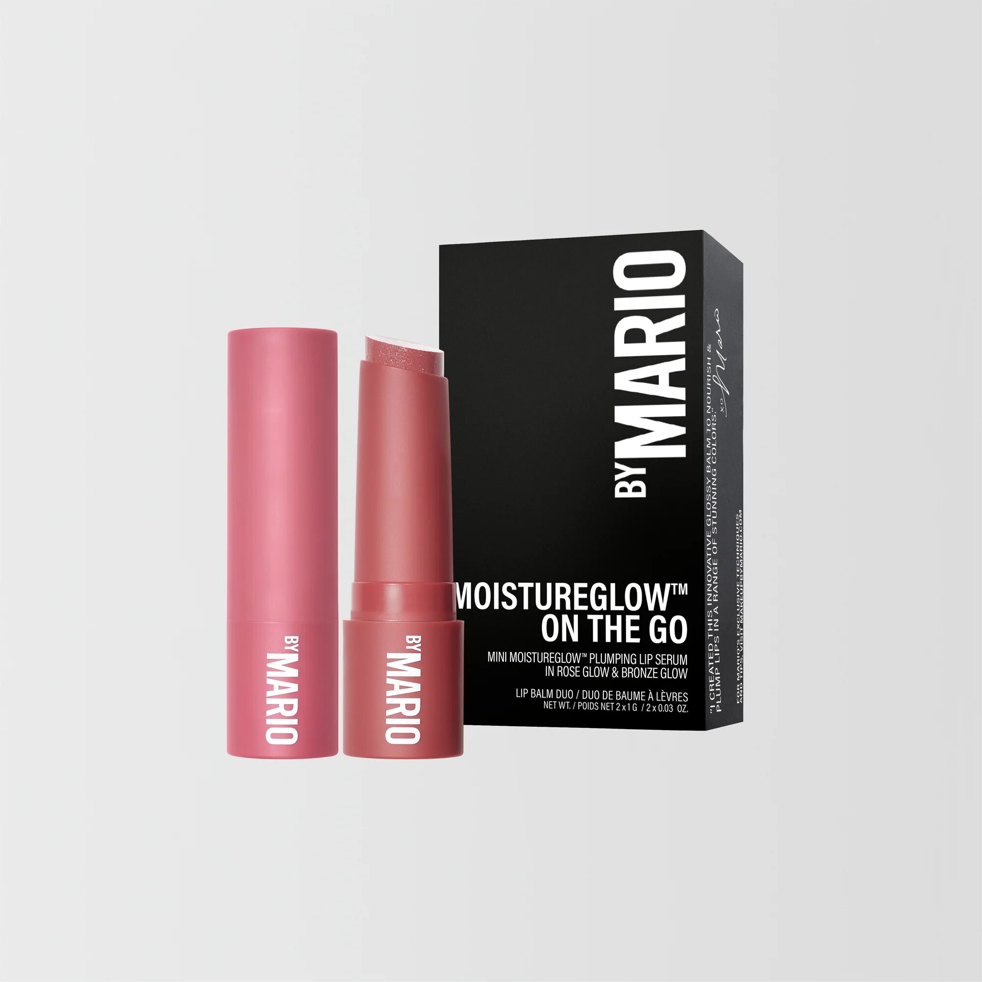MAKEUP By Mario два бальзама для губ MoistureGlow™ On The Go, Rose & Bronze Glow, 2 мл.