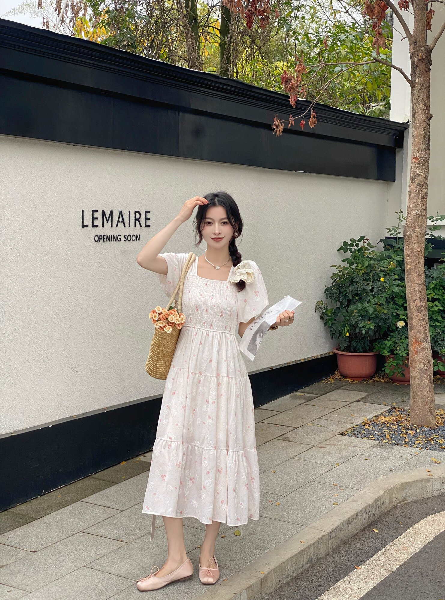 Платье  "Фея" c мелким блеском, размер Standart, розовый в цветок