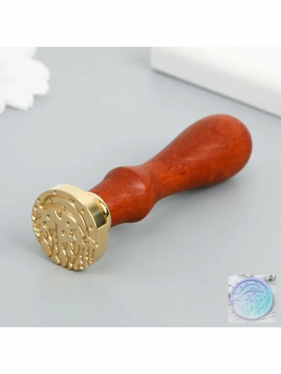 Печать для сургуча с деревянной ручкой 