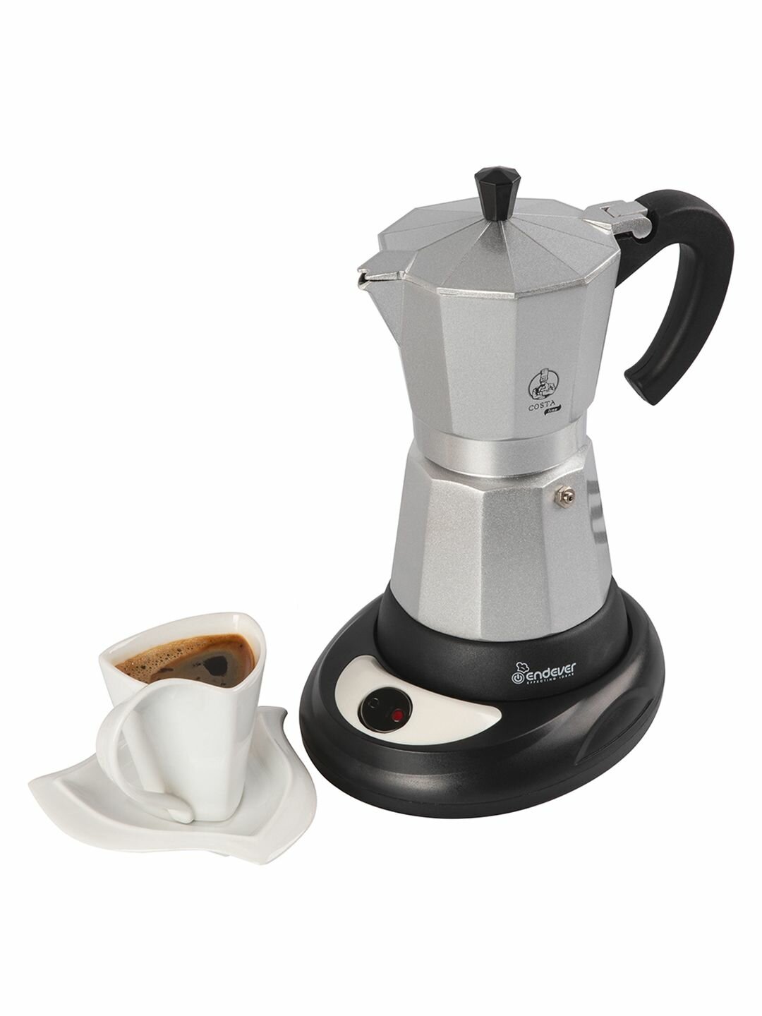 Гейзерная кофеварка электрическая ENDEVER Costa-1010 / 480 Вт / 3-6 чашек