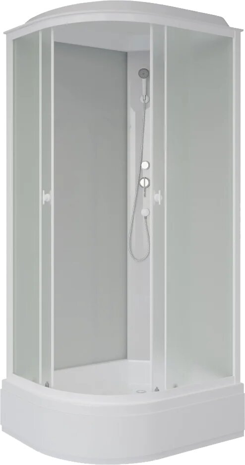 Душевая кабина Niagara Promo P90/80/26R/MT стеклянная 90x80 закрытая (с крышей) с матовым стеклом без гидромассажа средний поддон с белым профилем с функцией тропический душ