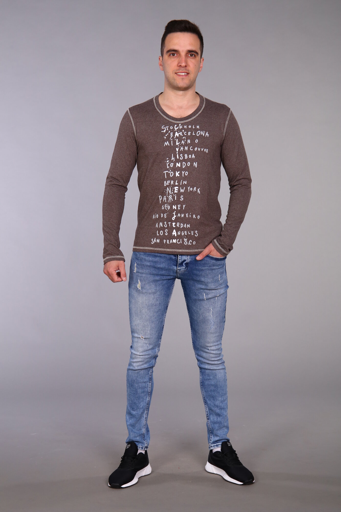 Лонгслив IvCapriz осень-зима 2025, размер 44, , коричневый