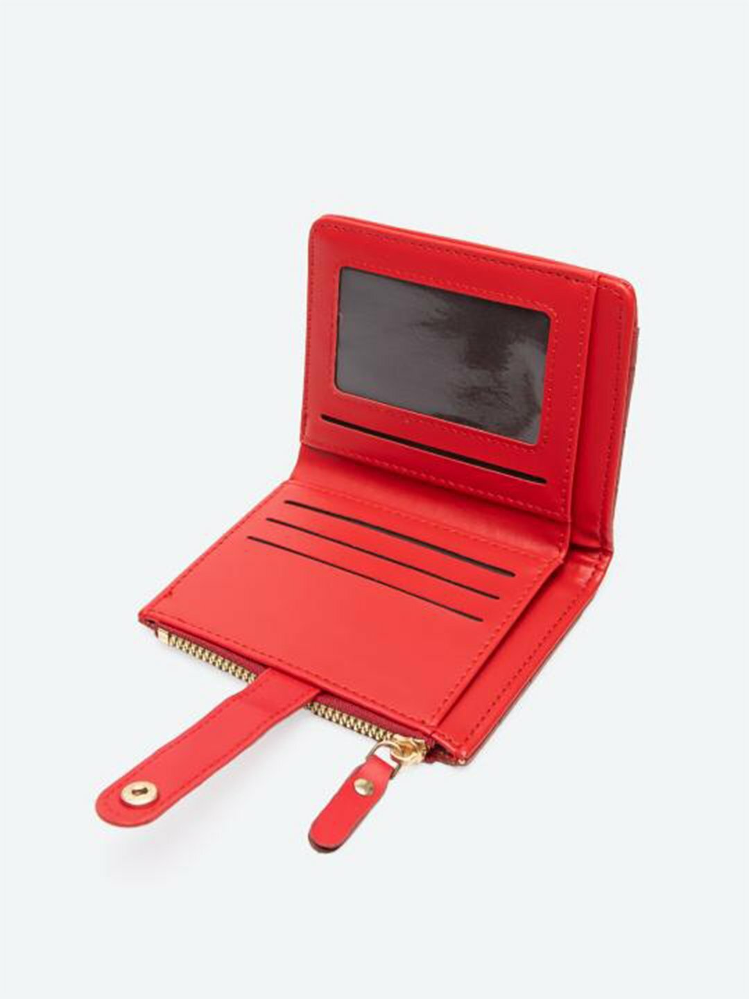 Кошелек , фактура под рептилию, глянцевая, red — фото 1