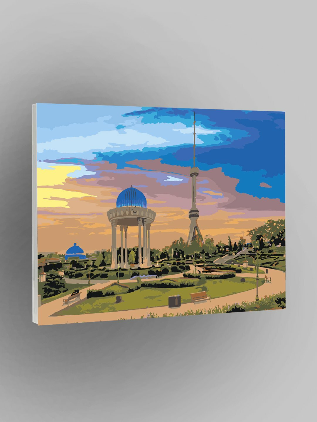 Картина по номерам "Ташкент. Вечерний пейзаж", 40×50 см, раскраска на холсте, набор для рисования