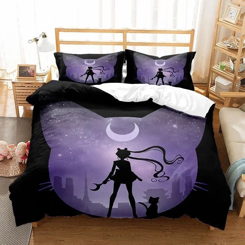 Комплект постельного белья Bandai Sailor Moon из хлопка/полиэстера Фиолетовый, 10, 135x200cm
