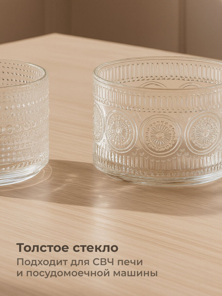 Набор кружек для чая и кофе 2 шт Limpid Side, стеклянные, 400 мл — фото 1