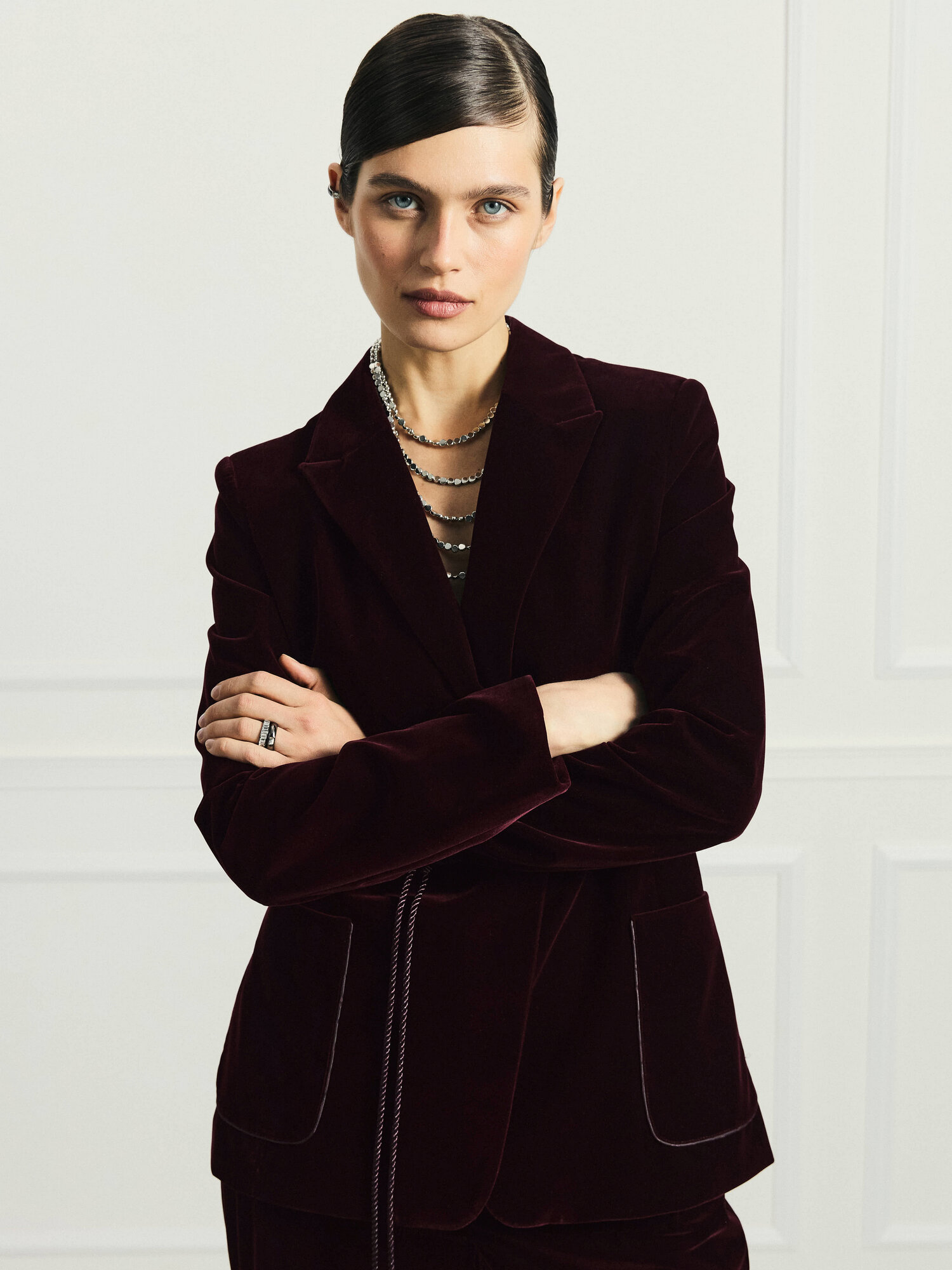 Пиджак ZARINA LIMITED BAROQUE NIGHT размер M (RU 46) бордовый