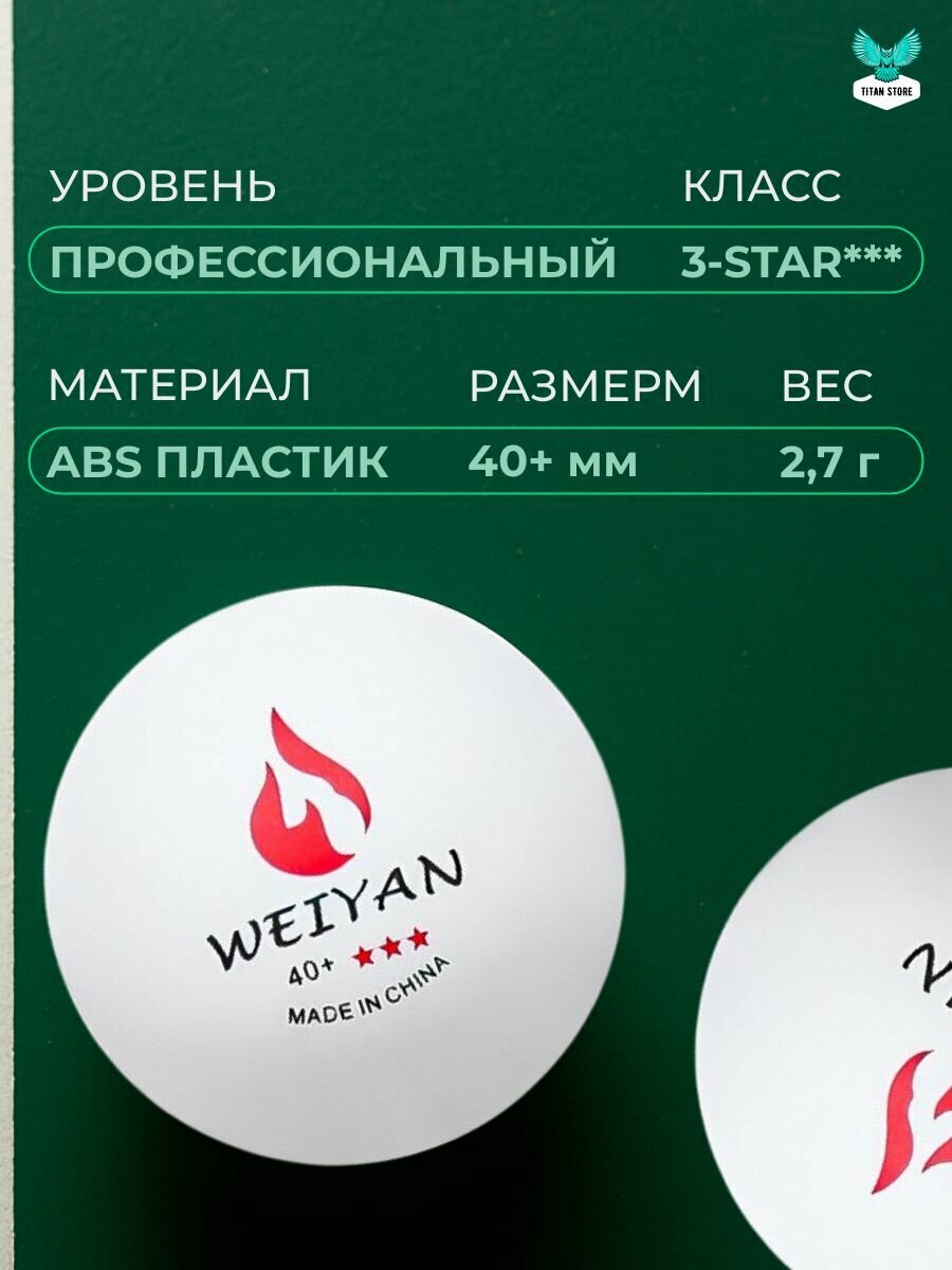 Мячи для настольного тенниса, шарики для пинг-понга, 2 шт, белый — фото 1