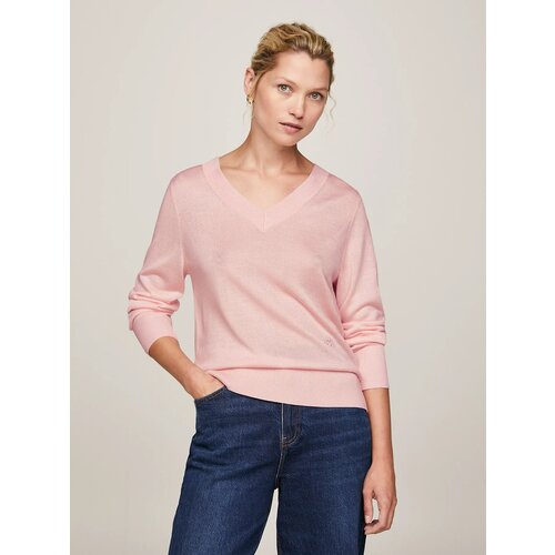 Пуловер TOMMY HILFIGER, размер XS, розовый