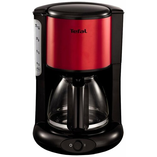 Кофеварка капельная Tefal Confidence CM361E38/CM361838, черный/красный