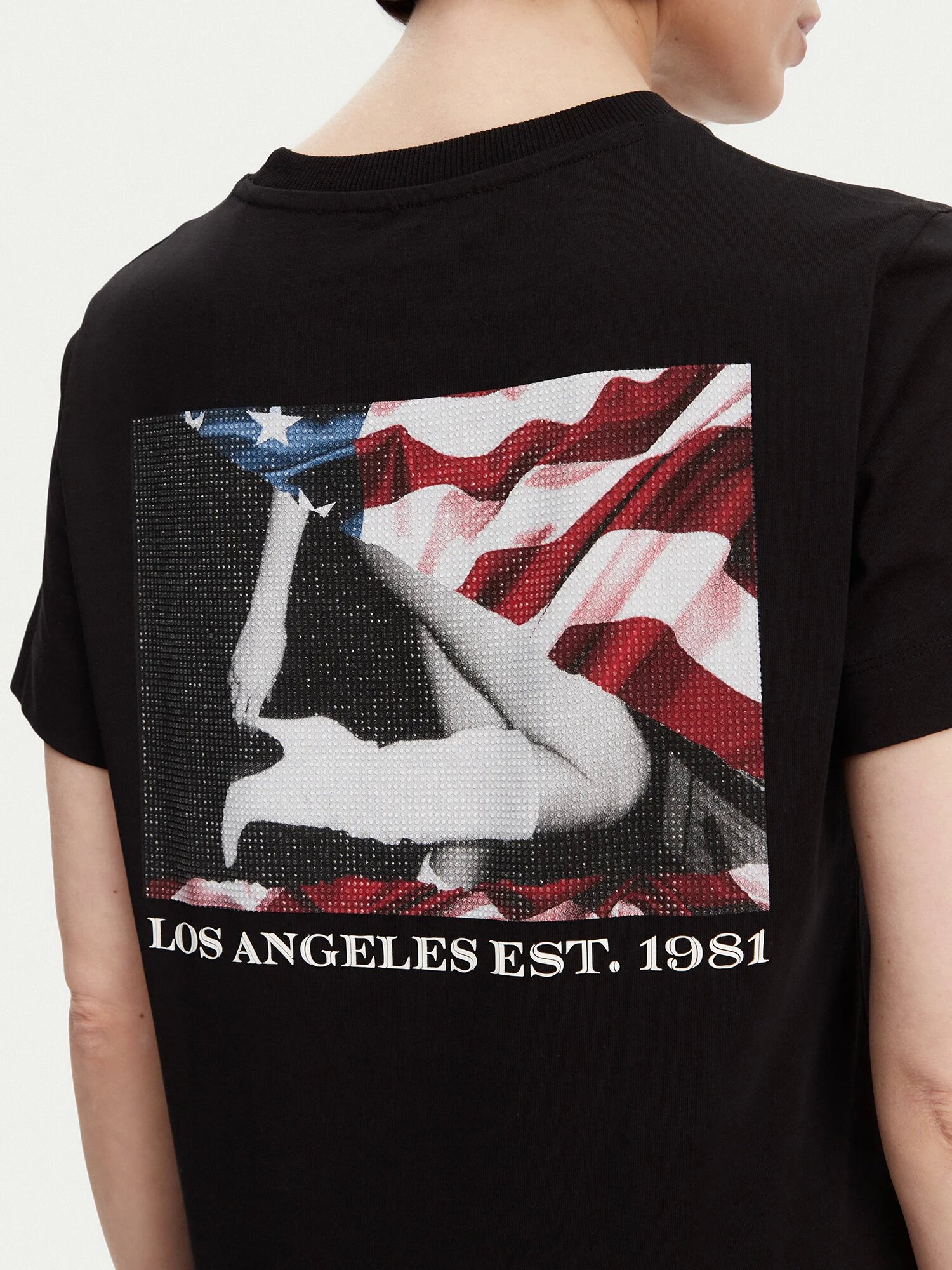 Футболка GUESS SS CN AMERICAN PRINT, размер XL, черный — фото 1