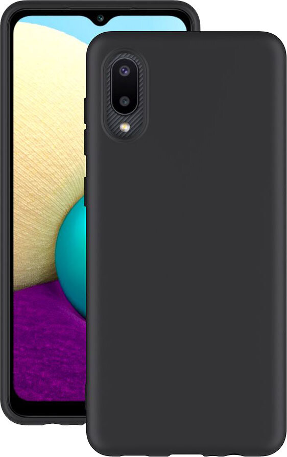 Накладка Gel Color для Samsung Galaxy A02 (2021), черный, PET синий, Deppa