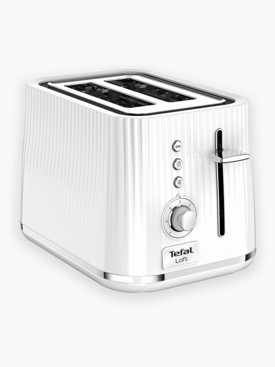 Тостер для хлеба Tefal Loft 2S TT761138, белый, 850 Вт