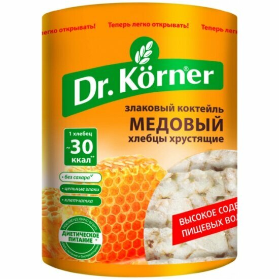 Хлебцы Dr. Korner "Злаковый коктейль" Медовый, 100 гр.