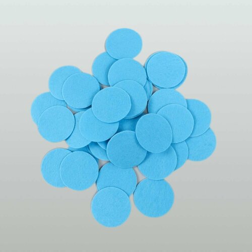 Фетровые кружочки пяточки 30 мм3 см цв голубой 028 - 50 шт 245₽