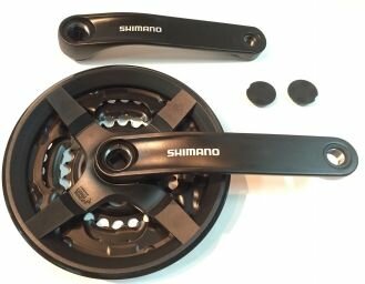 Система Shimano FC-TY301: 170мм, 42/34/24Т, с защитой, цвет черный