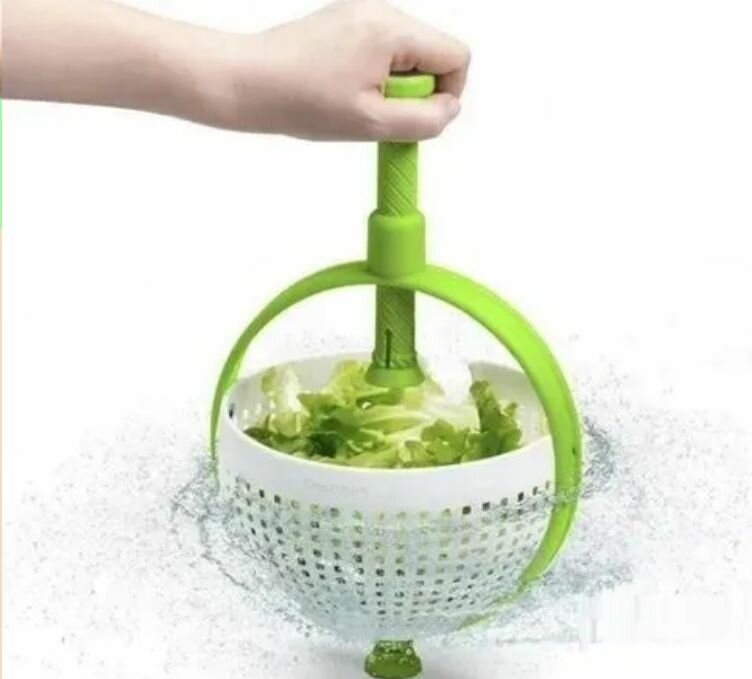 Сушилка механическая с ручкой spinning strainning colander / для зелени, овощей, фруктов и ягод / центрифуга для салата пластиковая