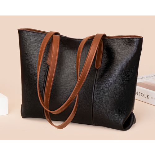 Сумка тоут , фактура зернистая, черная