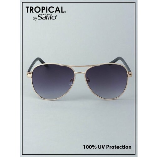 фото Солнцезащитные очки tropical by safilo on the dock, оправа: металл, с защитой от уф, для женщин, золотой