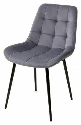 фото Стул хофман, цвет H-14 Cерый, велюр / черный каркас