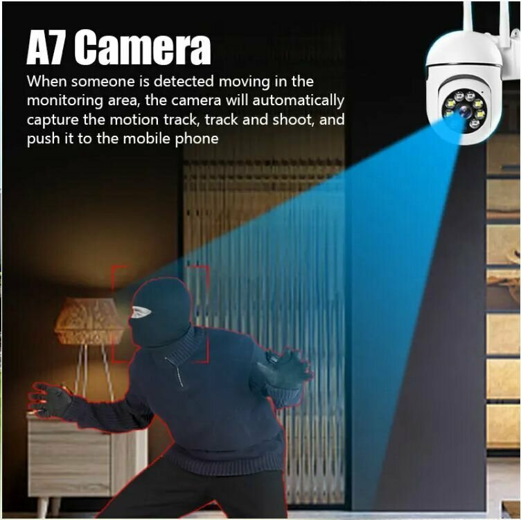Беспроводная ip камера видеонаблюдения wifi 329 /камера для дома с обзором 360 ночной съемкой и датчиком движения