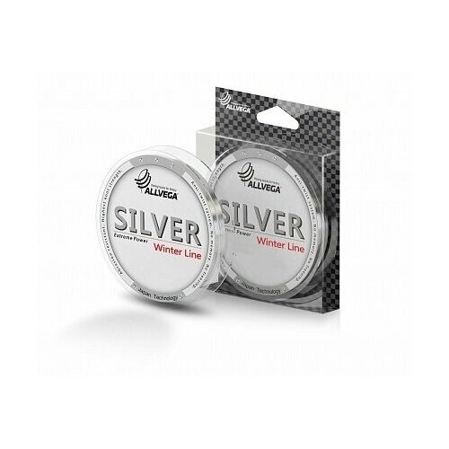 фото Леска монофильная зимняя allvega "silver" 0.22мм (50м) (6, 28кг) (серебристая)