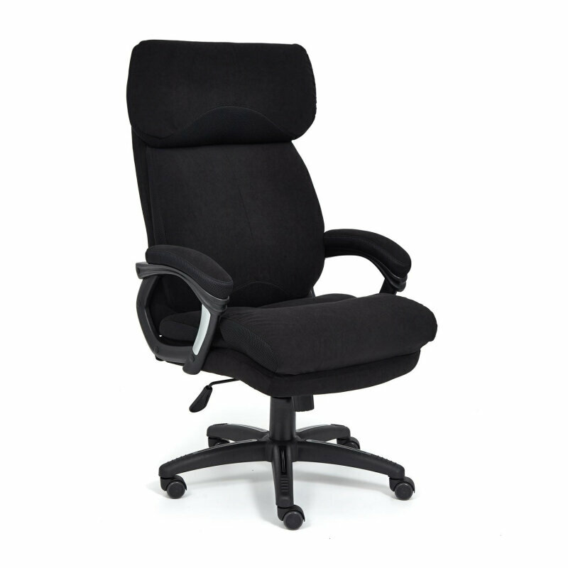 Кресло руководителя Tetchair DUKE флок/ткань, черный/черный , 35/TW-11