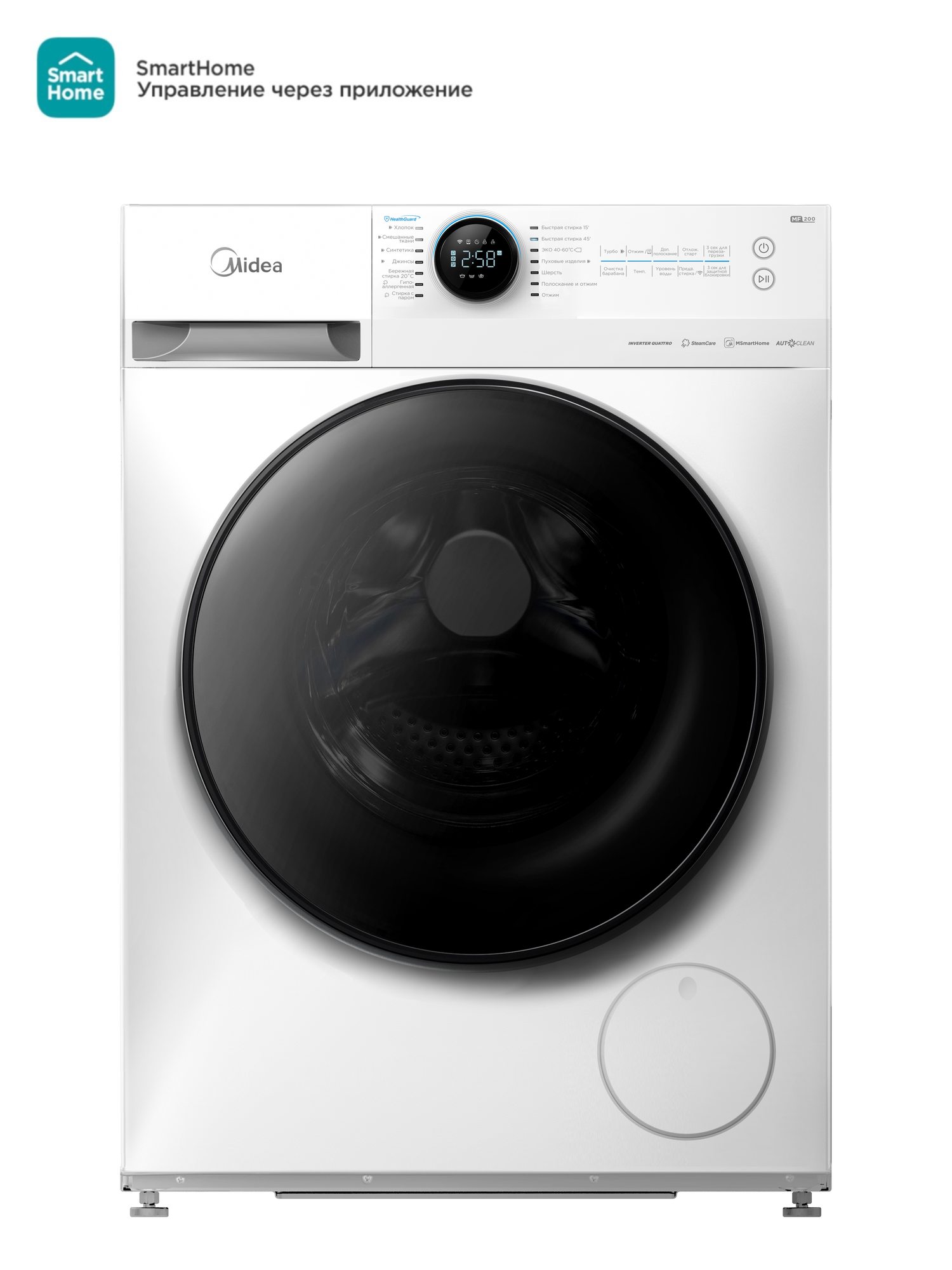 Стиральная машина узкая Midea MF200W80WBS/W-RU