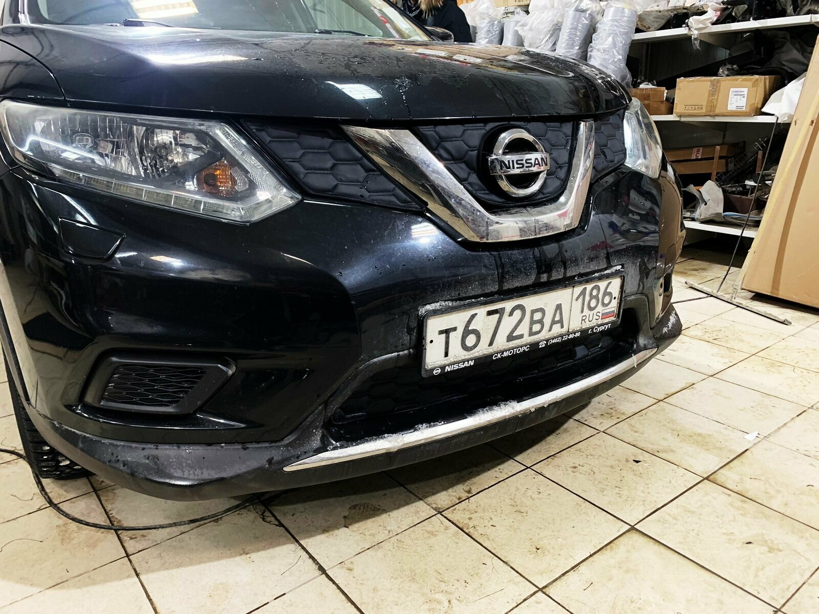 Утеплитель радиатора для Nissan X-Trail T32 2013-2019 Комплект Соты Без Парктроников