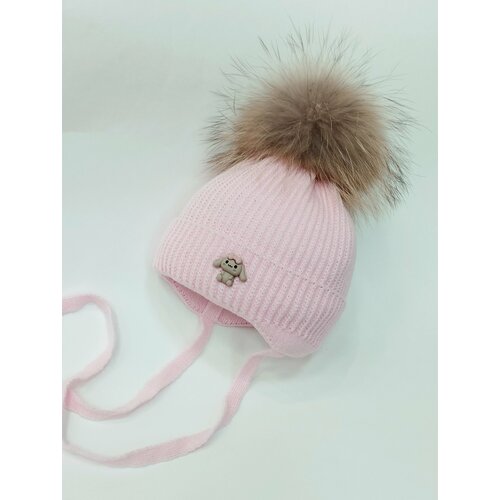 фото Шапка мой ангелок веселая собачка, размер 1-3 месяцев (36-40), розовый