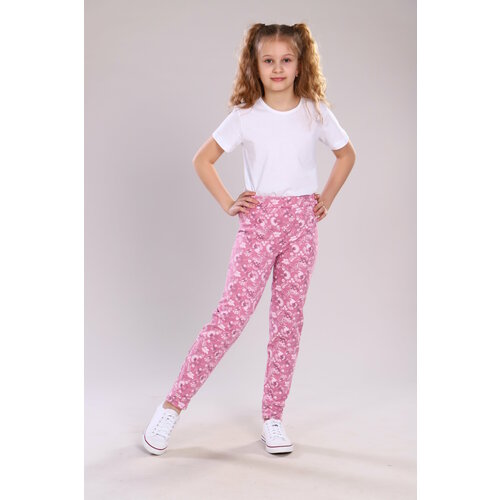 фото Школьные брюки джоггеры ivcapriz, демисезон/зима, повседневный стиль, манжеты, размер 36, розовый