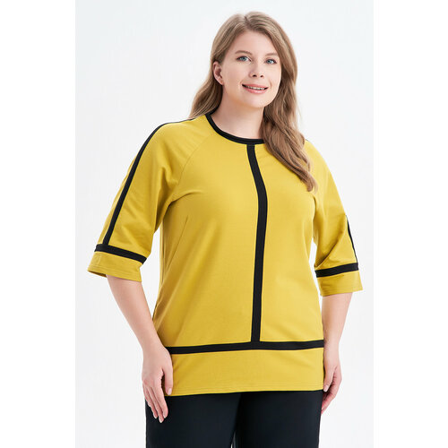 Блуза Olsi, размер 58, желтый блуза mofana размер 58 желтый белый