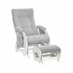 Кресло-глайдер для мамы + пуф (комплект для кормления и релакса) Milli Ария Дуб молочный/V51 Light Grey - изображение