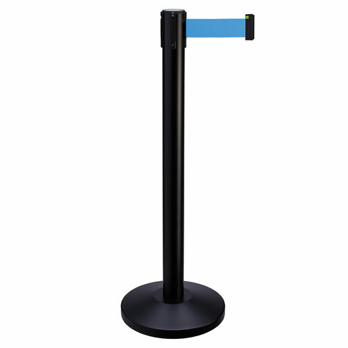 ArtBarrier® Стойка с вытяжной лентой ArtBarrier Black (2,5 метра голубая лента)