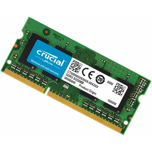 Оперативная память Crucial 4GB DDR3L 1600MHz PC3-12800 SODIMM 890₽