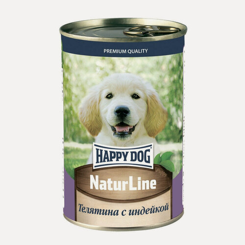 Изображение товара Happy Dog Natur Line влажный корм для щенков с телятиной и индейкой - 410 г х 12 шт