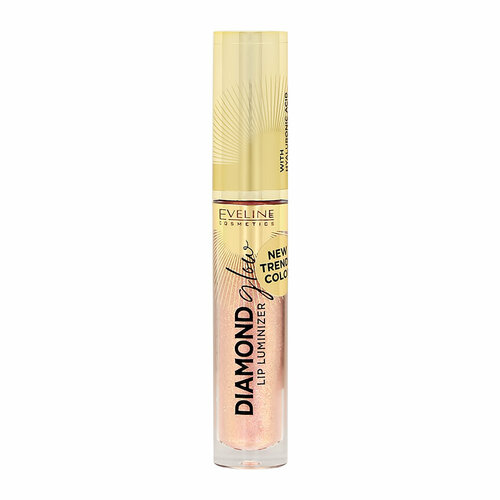 Блеск для губ EVELINE DIAMOND GLOW с гиалуроновой кислотой тон 08 honey glam