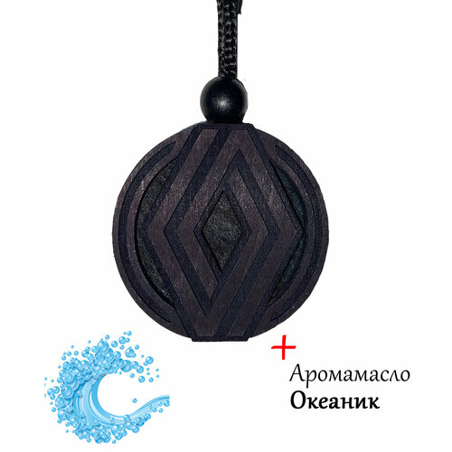 Ароматизатор в автомобиль / освежитель воздуха в машину диск черное дерево Renault, аромат №56 Океаник