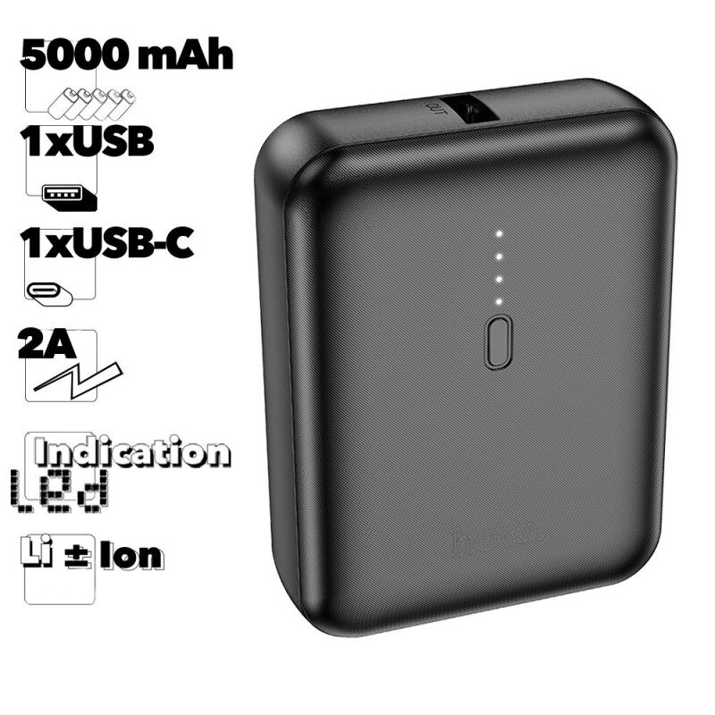 Внешний аккумулятор Hoco Power Bank J96 Strider 5000mAh Black 6931474781338