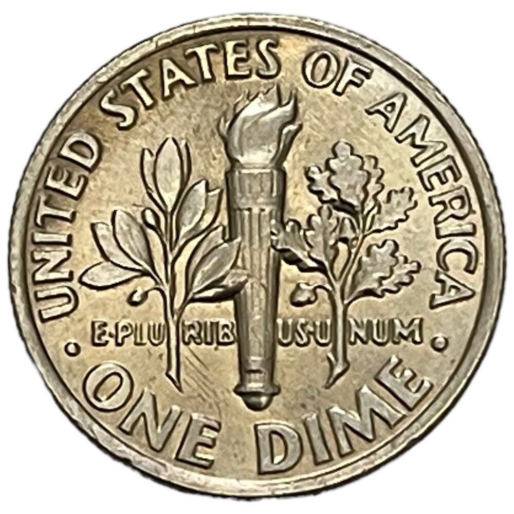 США 10 центов (1 дайм) 1990 г. (Dime, Рузвельт) (P)