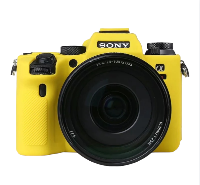 Силиконовый противоударный чехол MyPads Antiurto для фотоаппарата Sony Alpha ILCE-A9 II/ 9M2/ A9M2 из мягкого качественного силикона желтый