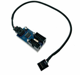 Кабель-переходник с материнской платы USB 10 Pin Female to 2*10 Pin Male 30см c произвольным расположением портов, EiD102M Espada