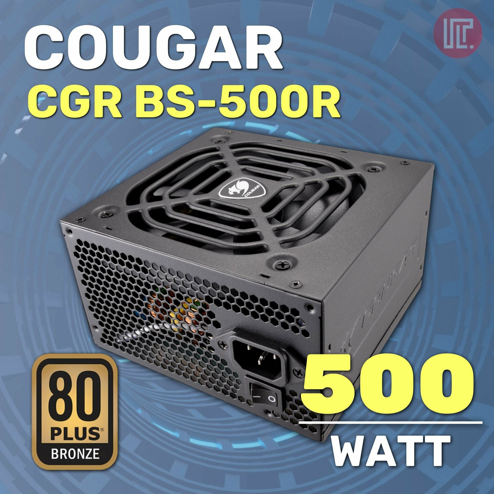 Блок питания COUGAR CGR BS-500R, ATX v2.3, 500W, APFC, 120mm, 80+ BRONZE